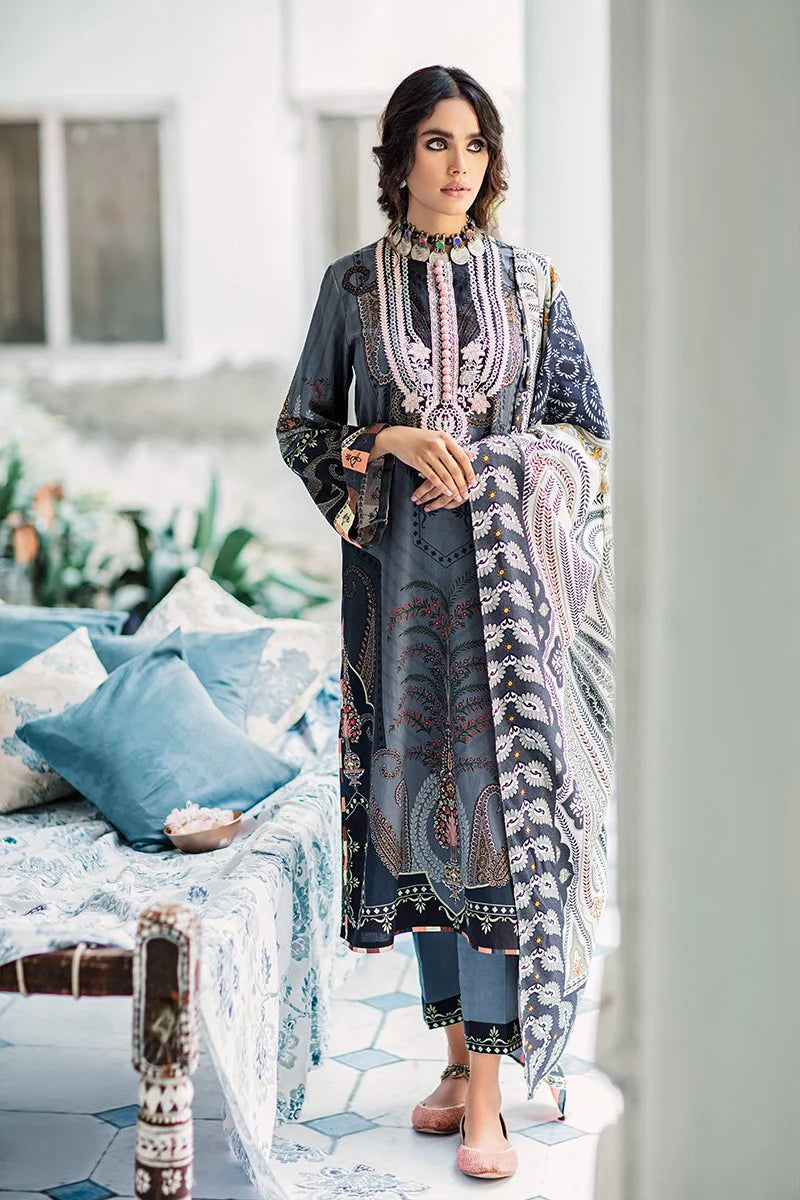 Cross Stitch Hazy Dusk Cotton Satin Unstitched 3 Piece Suit