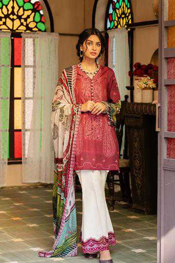 Cross Stitch Fuscia Premium Lawn Unstitched 3 Piece Suit