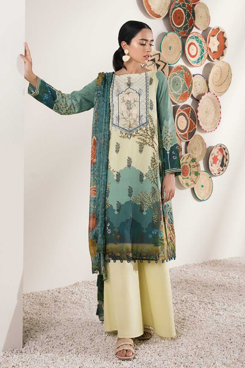 Cross Stitch Wasabi Monsoon Edition Cotton Unstitched 3 Piece Suit