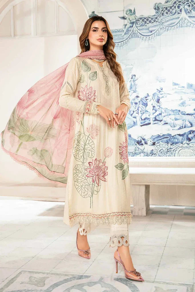 Maria B 3 Piece Unstitched Printed Suit | MPT-2201-A