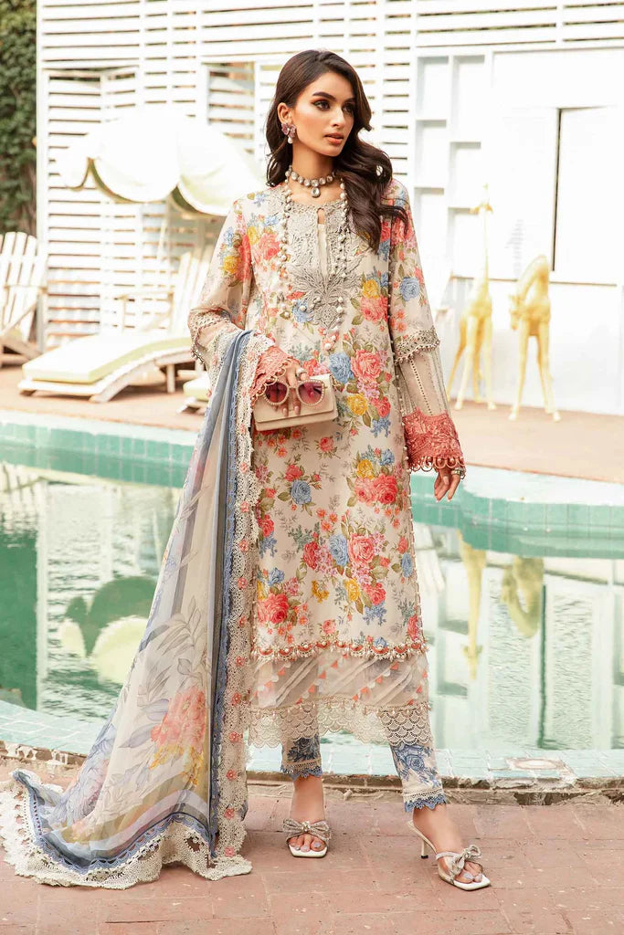 Maria B 3 Piece Unstitched Printed Suit | MPT-2204-A