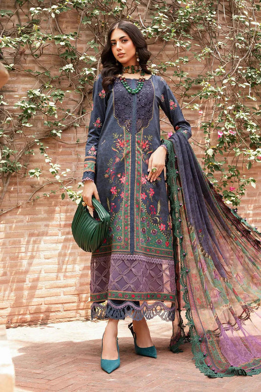 Maria B 3 Piece Unstitched Printed Suit | MPT-2206-B