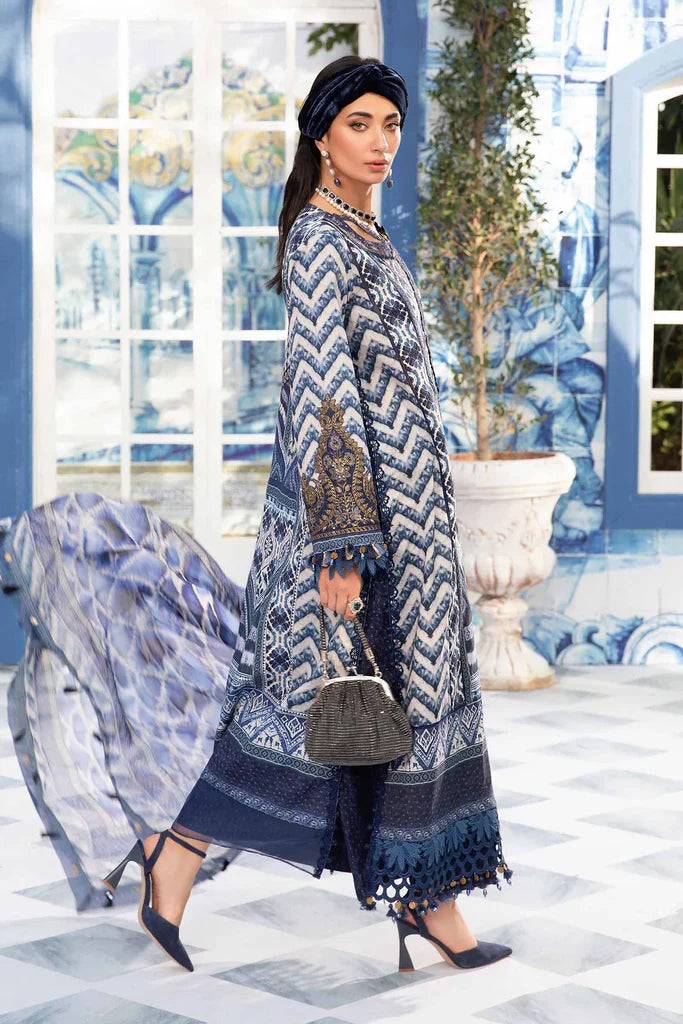 Maria B 3 Piece Unstitched Printed Suit | MPT-2208-B