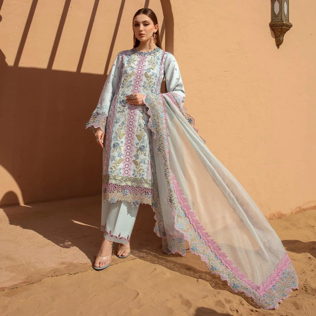 Rang Rasiya Premium Lawn 24 Parisa Embroidered Unstitched 3 Piece Suit