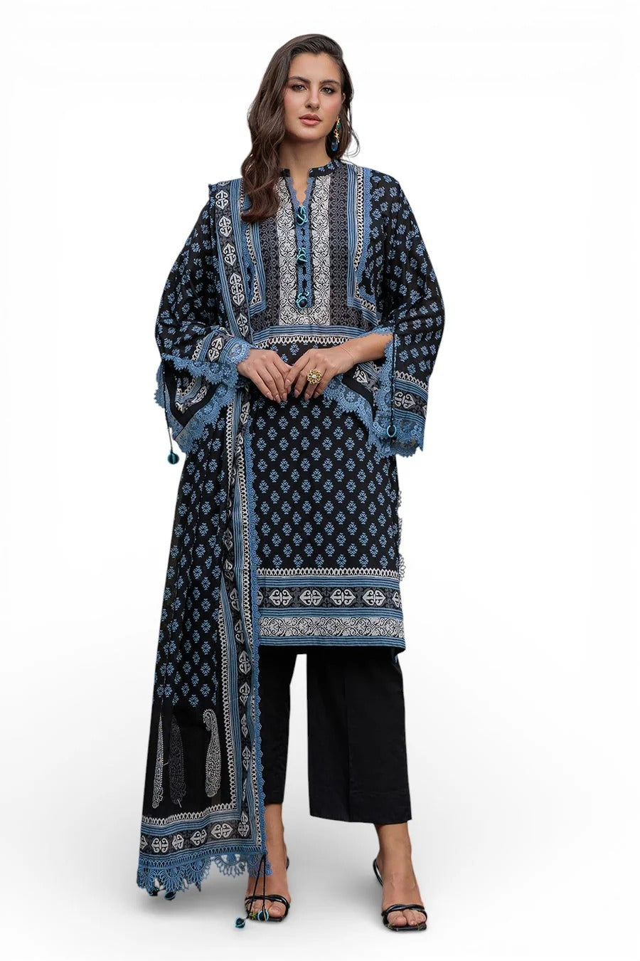 Gul Ahmed B-62002 Noir & Blanc