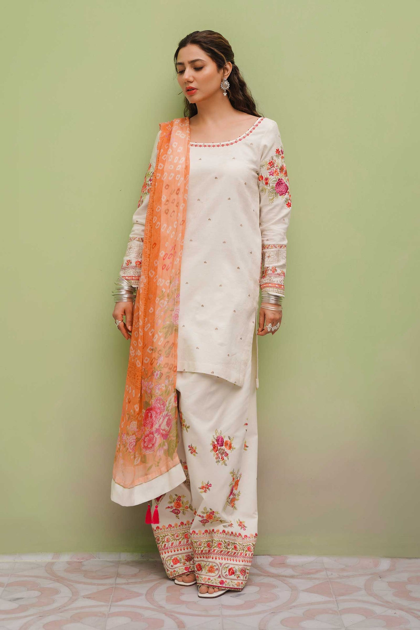Zara Shahjahan D23-4A Embroidered Lawn Unstitched 3 Piece Suit