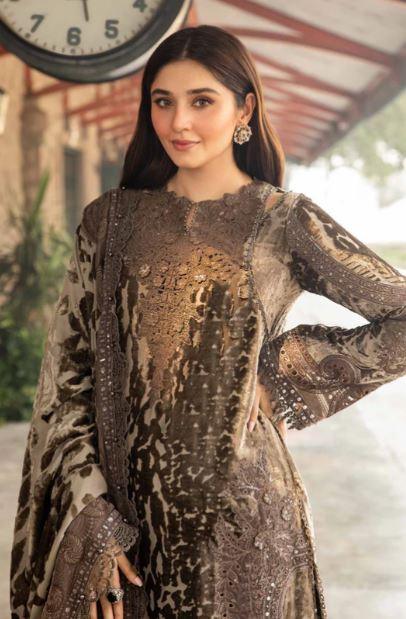 Maria B Unstitched Embroidered Palachi Suit - DL-1201