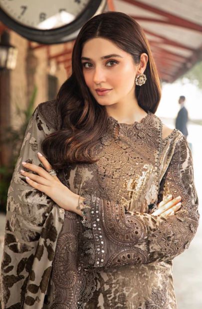 Maria B Unstitched Embroidered Palachi Suit - DL-1201