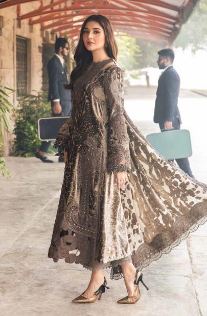 Maria B Unstitched Embroidered Palachi Suit - DL-1201