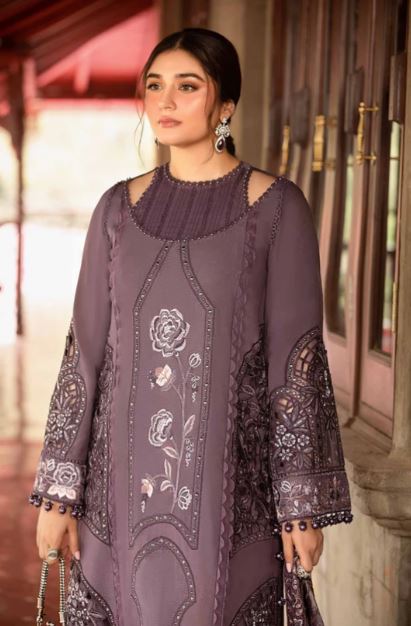 Maria B Unstitched Embroidered Linen Suit - DL-1202