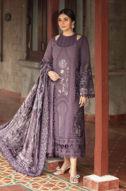 Maria B Unstitched Embroidered Linen Suit - DL-1202