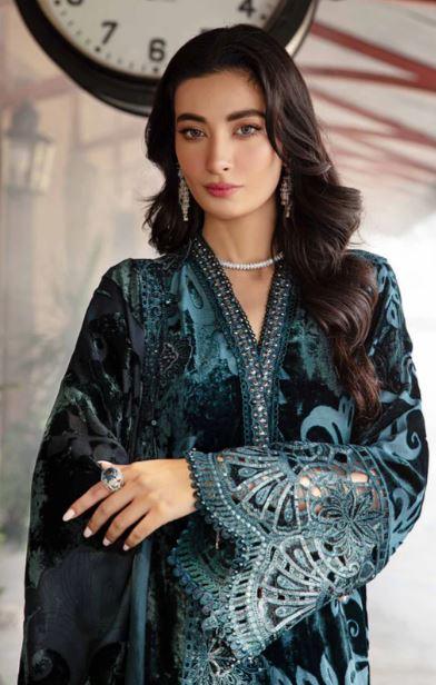 Maria B Unstitched Embroidered Palachi Suit DL-1203