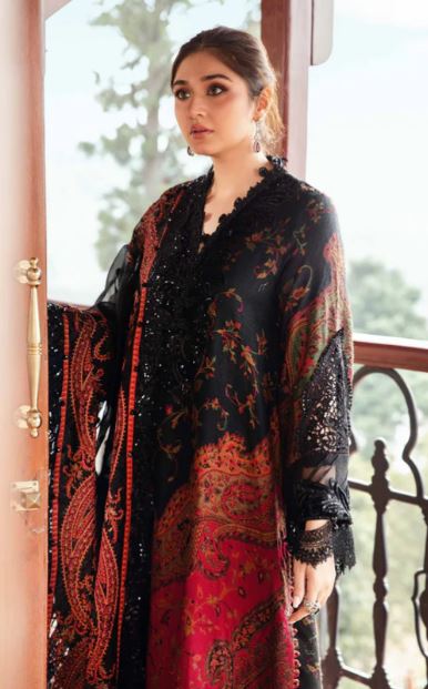 Maria B Unstitched Embroidered Woven Suit DL-1204