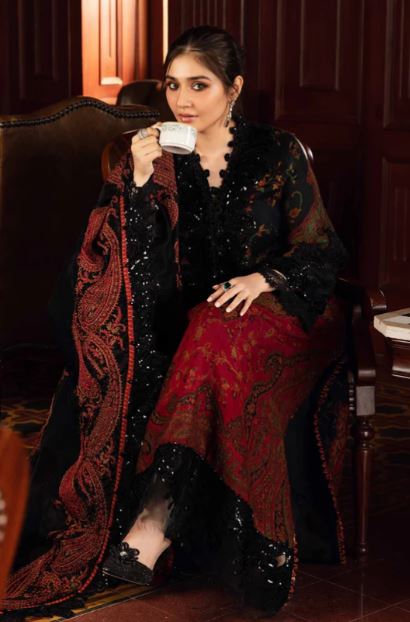 Maria B Unstitched Embroidered Woven Suit DL-1204