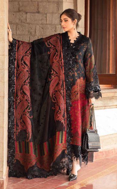 Maria B Unstitched Embroidered Woven Suit DL-1204