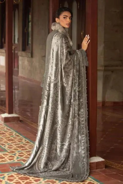 Maria B Unstitched Embroidered Velvet Suit - DL-1209