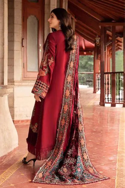 Maria B Unstitched Embroidered Twill Linen Suit - DL-1210