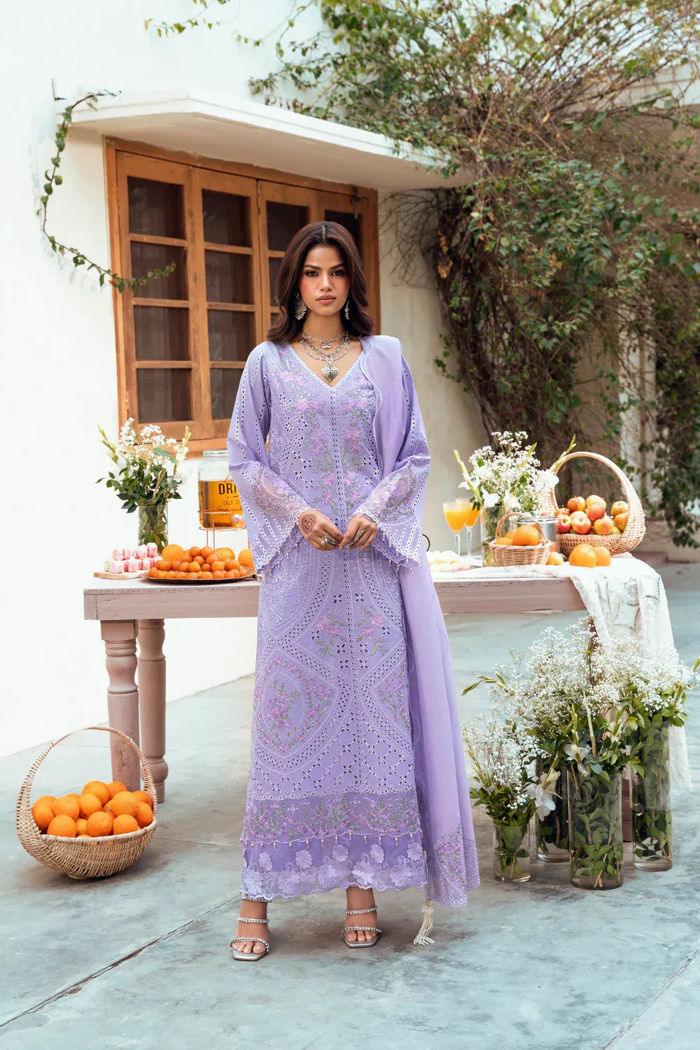 Naqsh Chikankari Lavendar