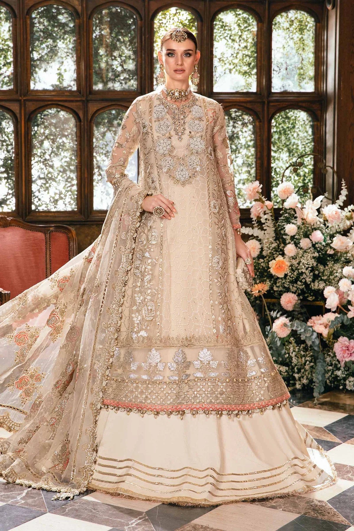 Maria B 3 PIECE UNSTITCHED EMBROIDERED SUIT | BD-2805
