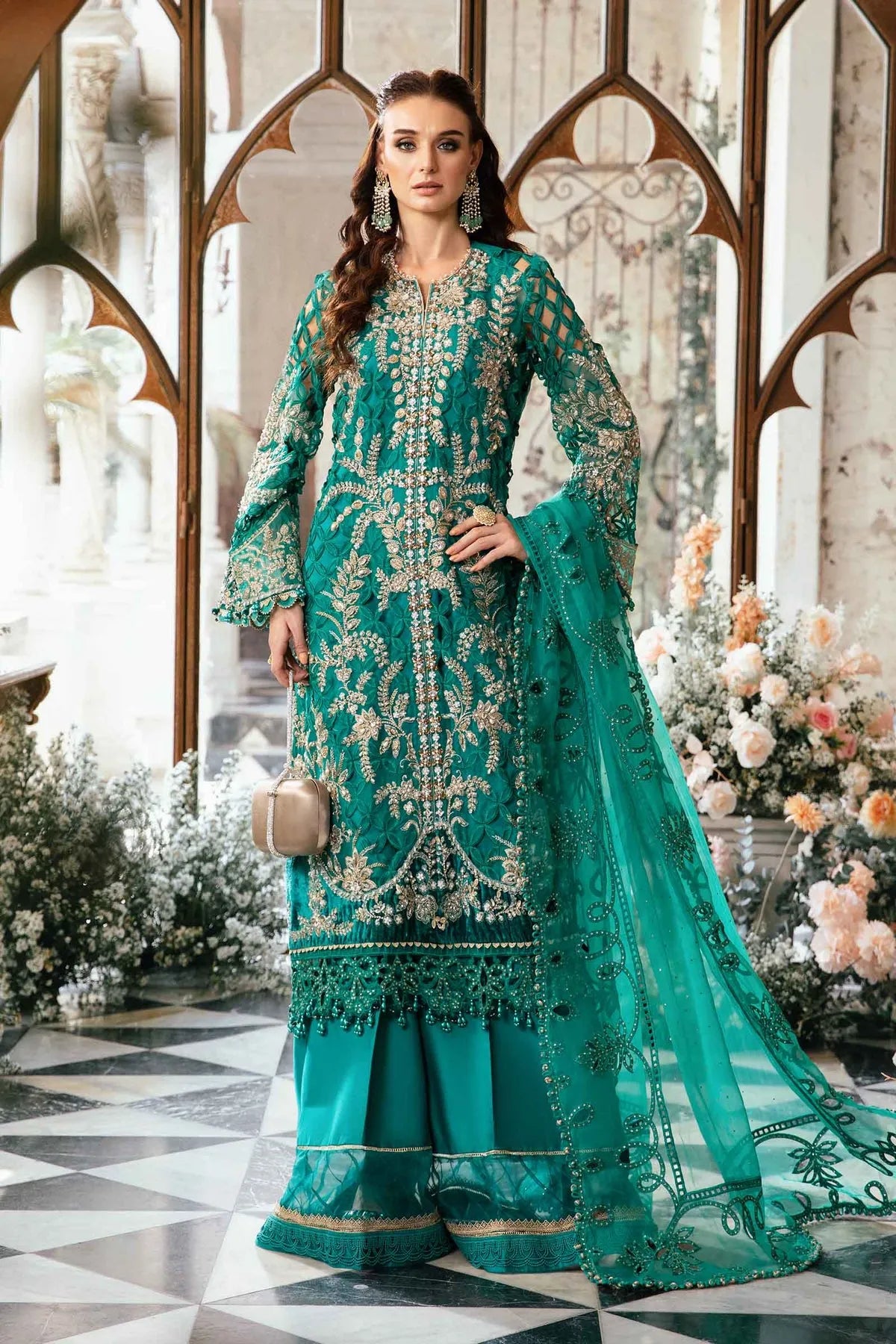 Maria B 3 Piece Unstitched Embroidered Suit | BD-2806