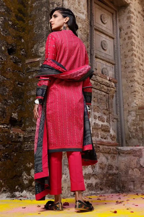 Gul Ahmed 3PC Unstitched Chunri Lawn Suit With Gold Printed Lawn Dupatta CL-1204 A