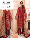 Inaraa GL-03 V2 embroidered shirt with silk dupatta draped
Floral embroidery and bold dupatta pattern