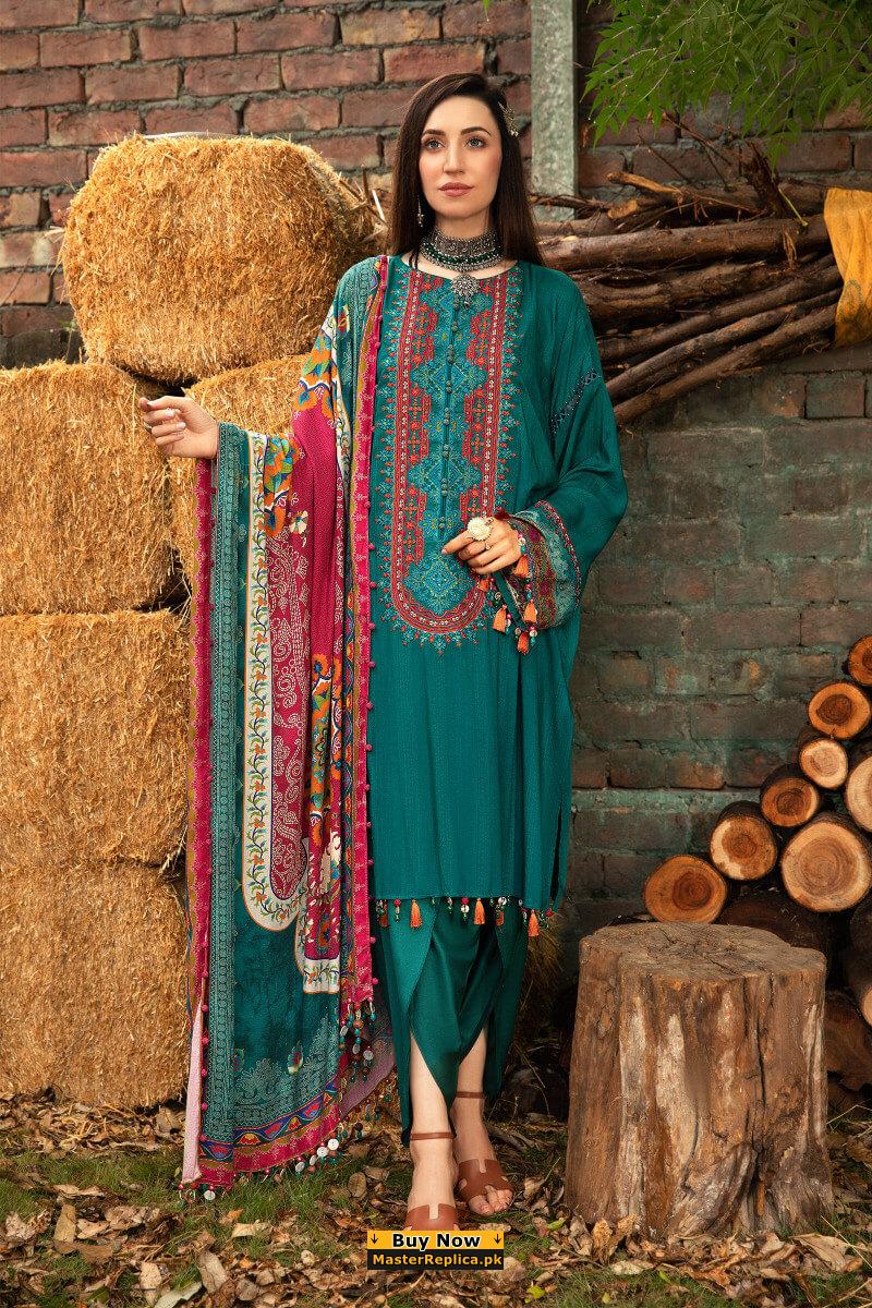 Maria.B Mprints Lawn 7-B Embroidered Unstitched 3 Piece Suit
