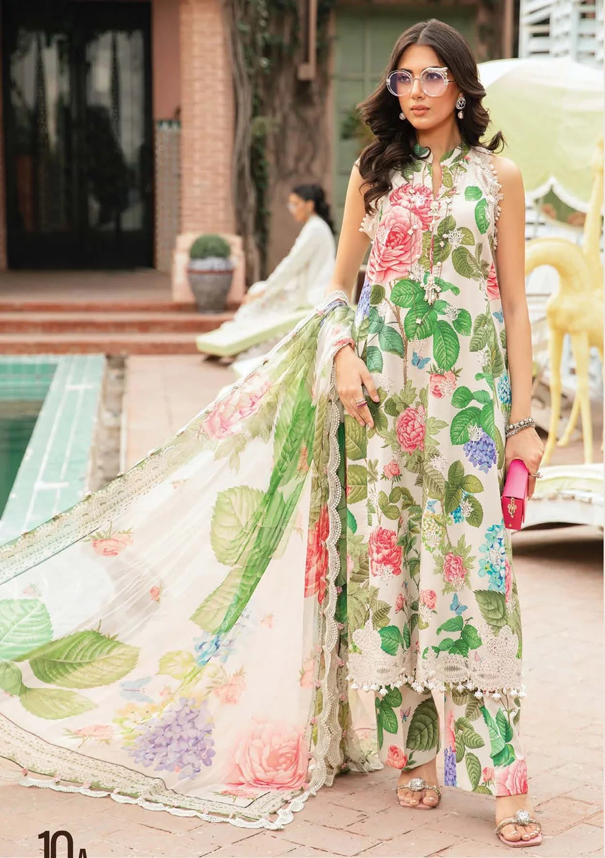 Maria B 3 Piece Unstitched Printed Suit | MPT-2210-A