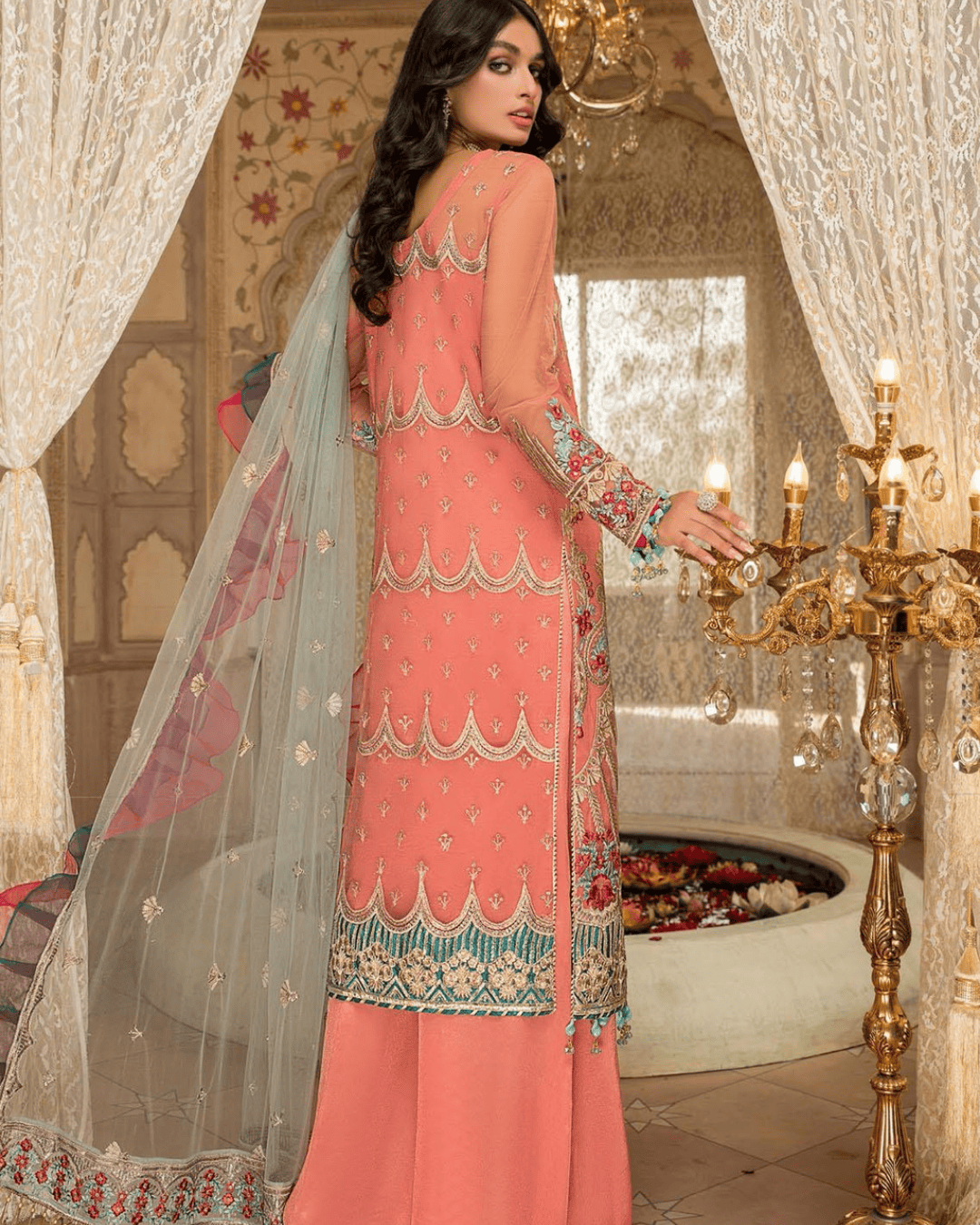 Maryam S Embroidered Chiffon Unstitched 3 Piece Suit
