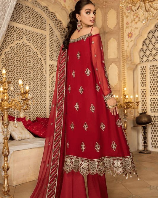 Maryam S Embroidered Chiffon Unstitched 3 Piece Suit