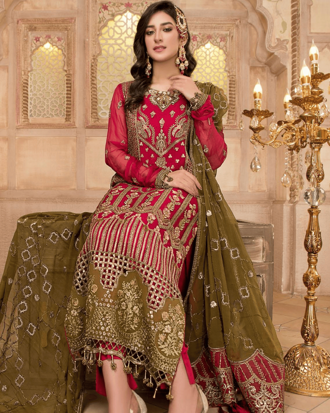 Maryam S Embroidered Chiffon Unstitched 3 Piece Suit