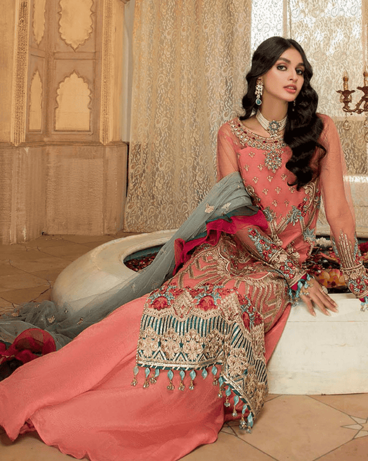 Maryam S Embroidered Chiffon Unstitched 3 Piece Suit