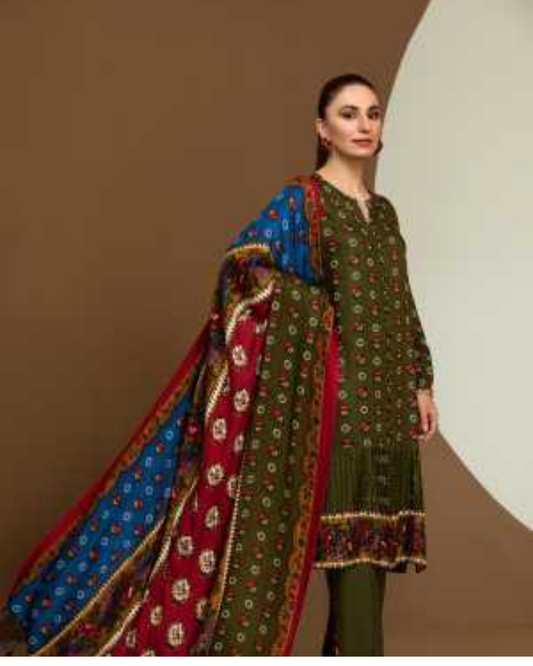Nishat Linen Winter Collection 2020 Printed Khaddar Unstitched 3 Piece Suit