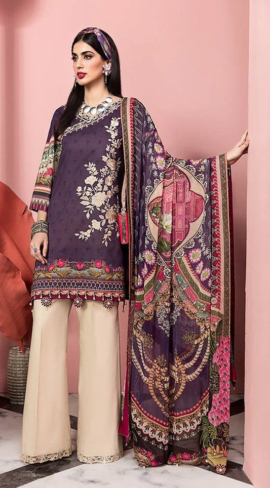 Anaya Viva Lawn 02B Valentina Embroidered Unstitched 3 Piece Suit