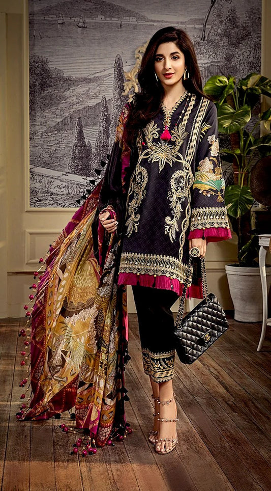 Anaya Luxury Lawn Amalie Embroidered Unstitched 3 Piece Suit