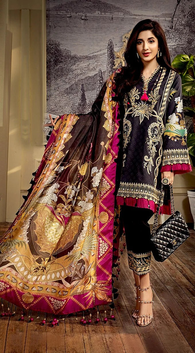 Anaya Luxury Lawn Amalie Embroidered Unstitched 3 Piece Suit