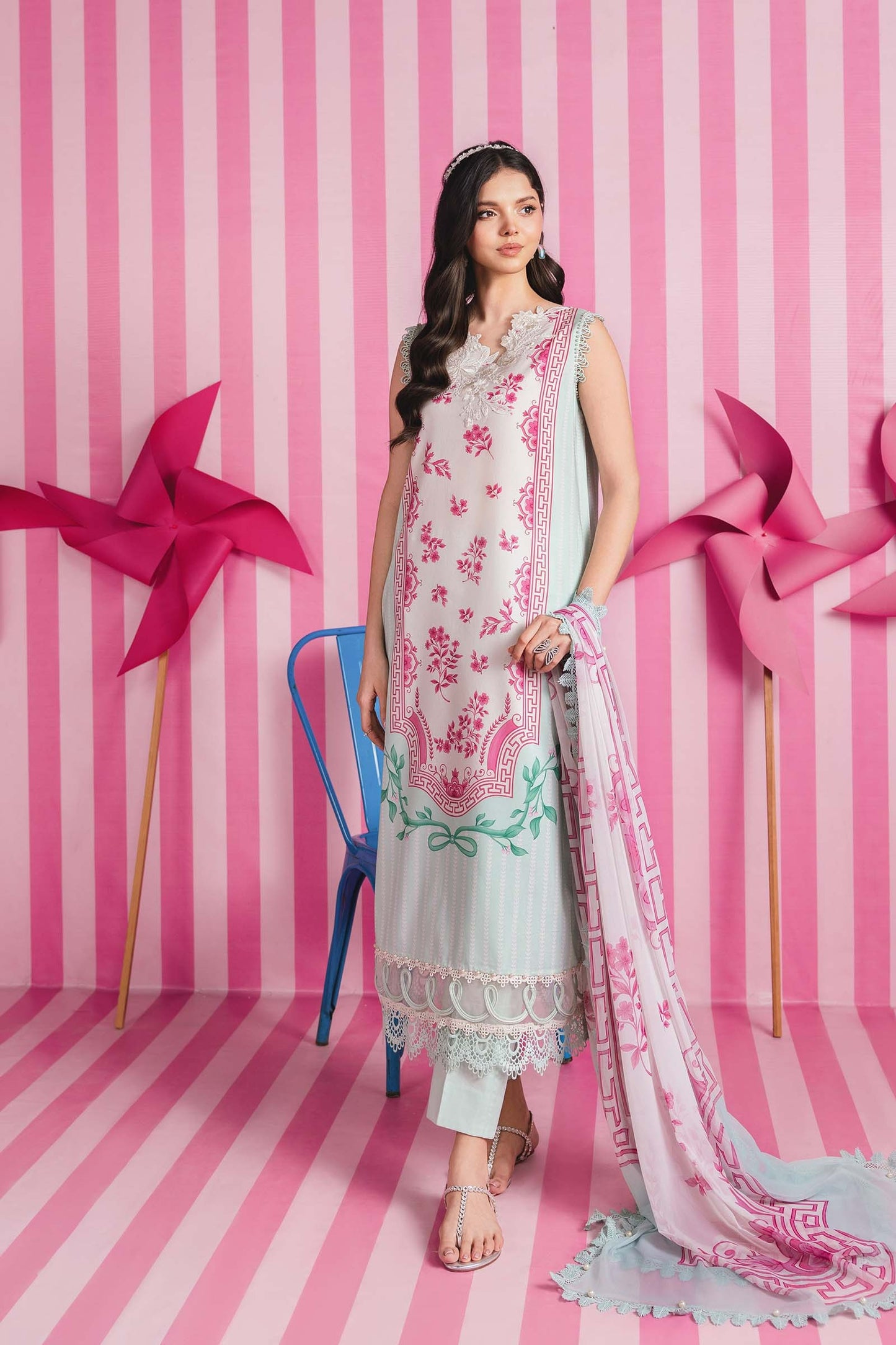 MariaB Basic 3 Pc Unstitched Embroidered Lawn Suit 09A