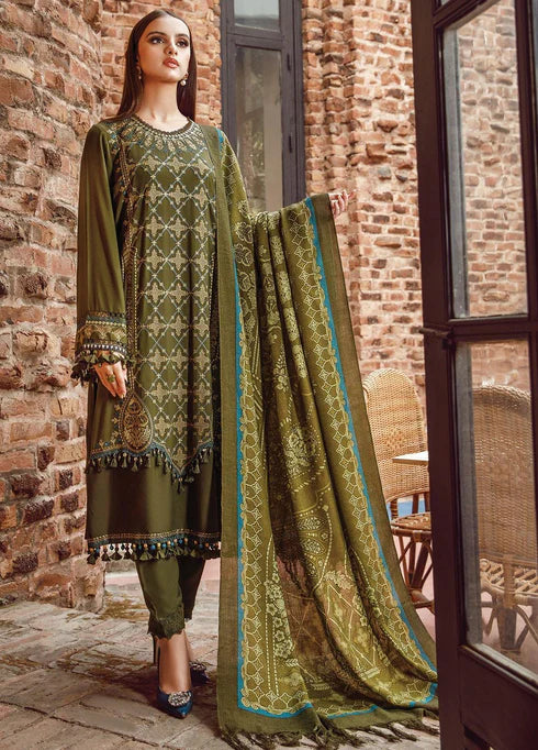 Maria.B Mprints 8A Embroidered Linen Unstitched 3 Piece Suit