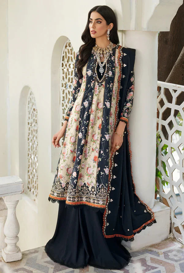 Noor By Saadia Asad - EMBPRNTSHWL22-D5-B-AROMA