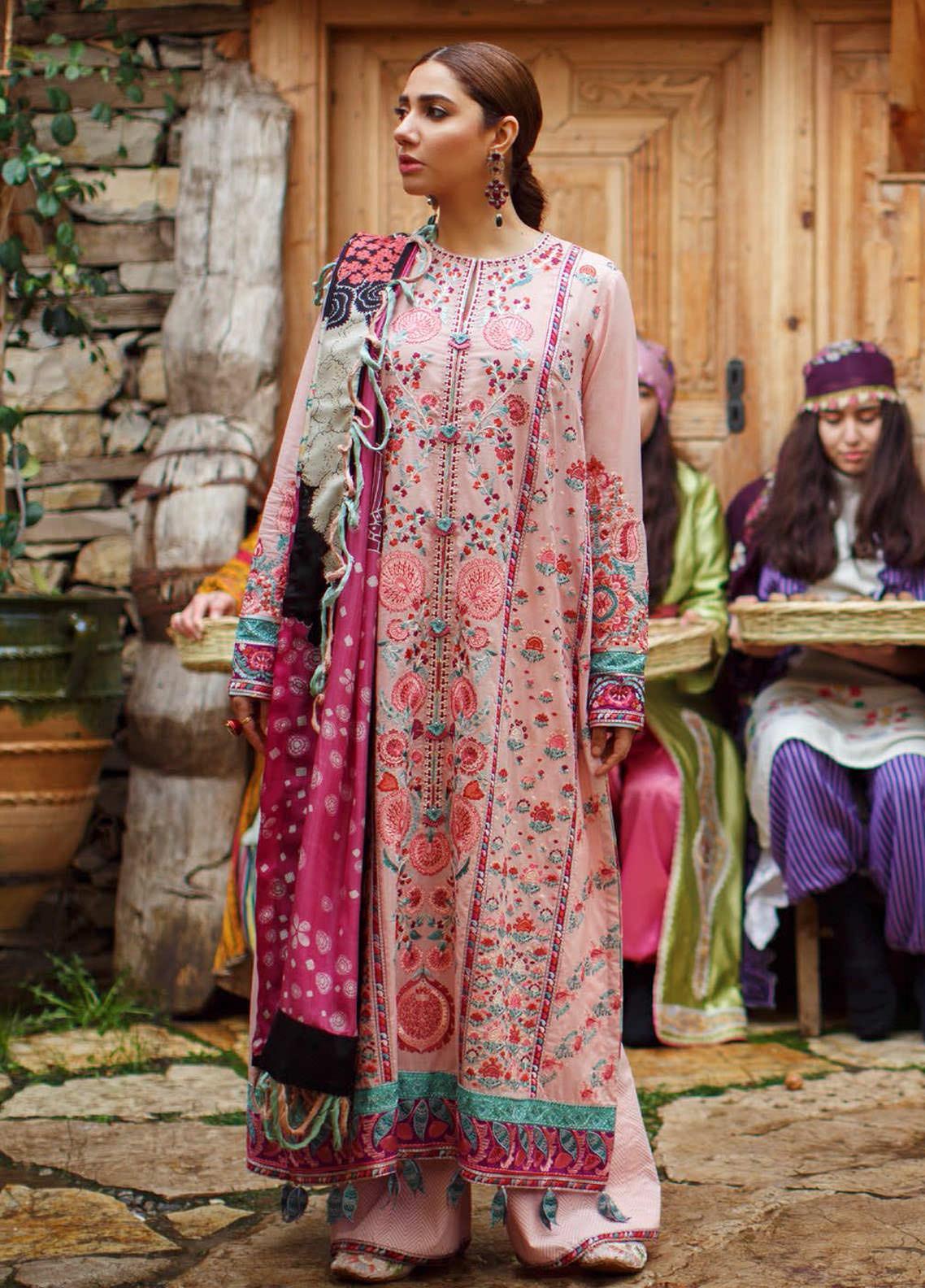 Elan Embroidered Lawn Suits Unstitched 3 Piece Suit