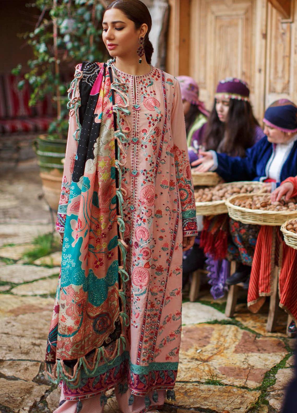 Elan Embroidered Lawn Suits Unstitched 3 Piece Suit