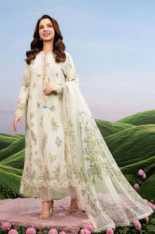 MariaB Basic 3 Pc Unstitched Embroidered Lawn Suit 02A