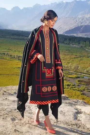 Gul Ahmed Pure Joy of Winter Embroidered Khaddar 3Pc Suit AP-12059