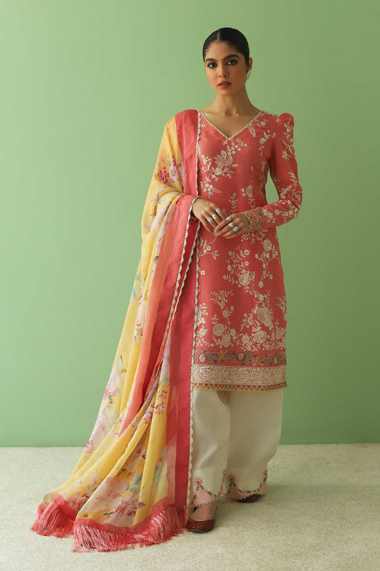Zara Shahjahan D23-3A Embroidered Lawn Unstitched 3 Piece Suit