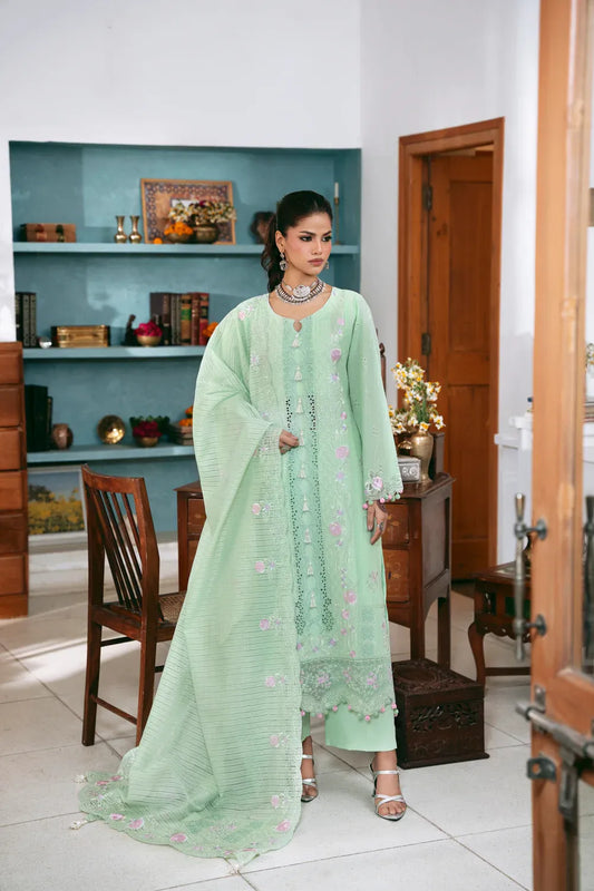 Naqsh Chikankari Green Lily