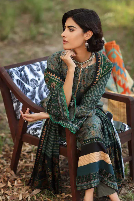 Gul Ahmed 3PC Unstitched Printed Linen Suit LT-12027 B