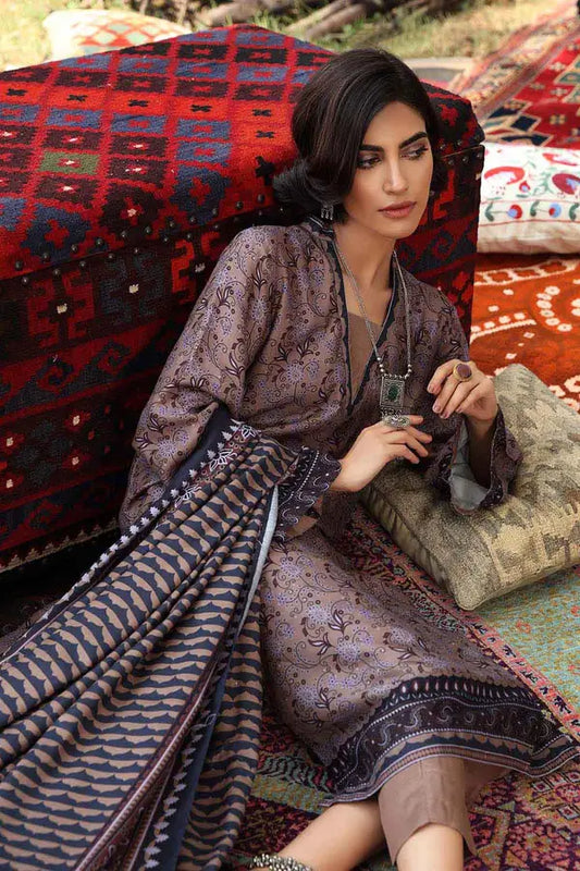 Gul Ahmed 3PC Unstitched Printed Linen Suit LT-12027 A