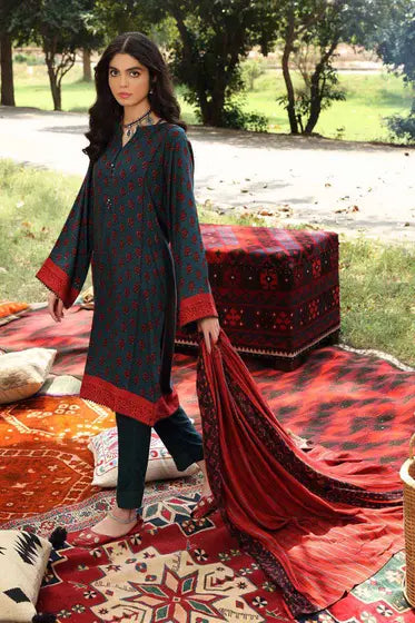 Gul Ahmed Pure Joy of Winter Printed Twill Linen 3Pc Suit LT-12015 B