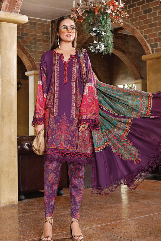 Maria.B Mprint 03-A Printed Lawn Unstitched 3 Piece Suit