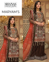 Matching embroidered chiffon dupatta displayed with shirt and trousers